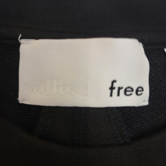 Wilfred Free Aritzia Black Cropped Tie Open Back Wide Sleeves Sweatshirt Size S - Picture 3 of 12